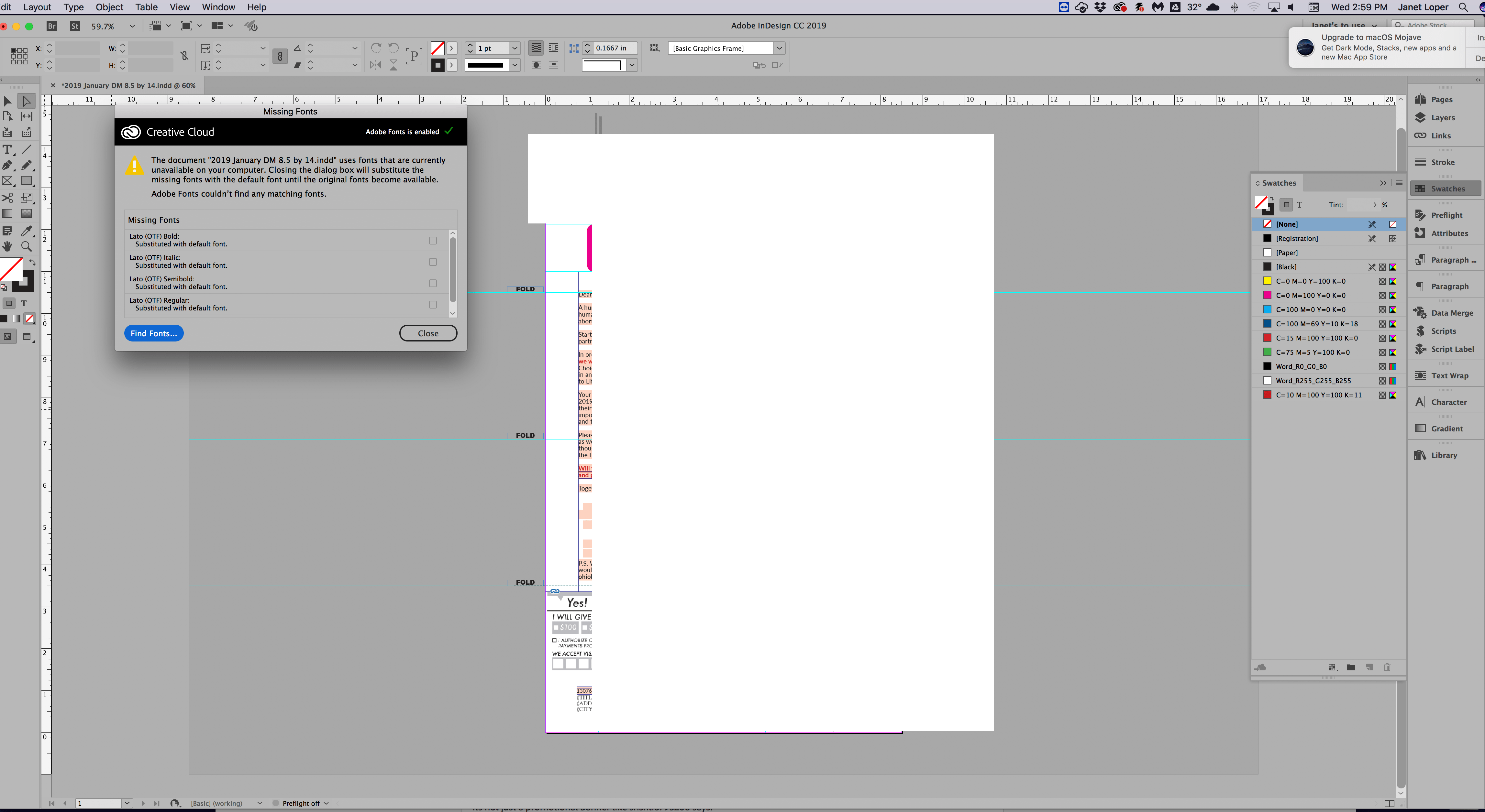 Solved InDesign 2019 not activating fonts? Adobe